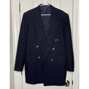 Brioni Men's Roman Style Roma 100% Wool Suit‎ Jacket Navy Blue Size 44 *read*